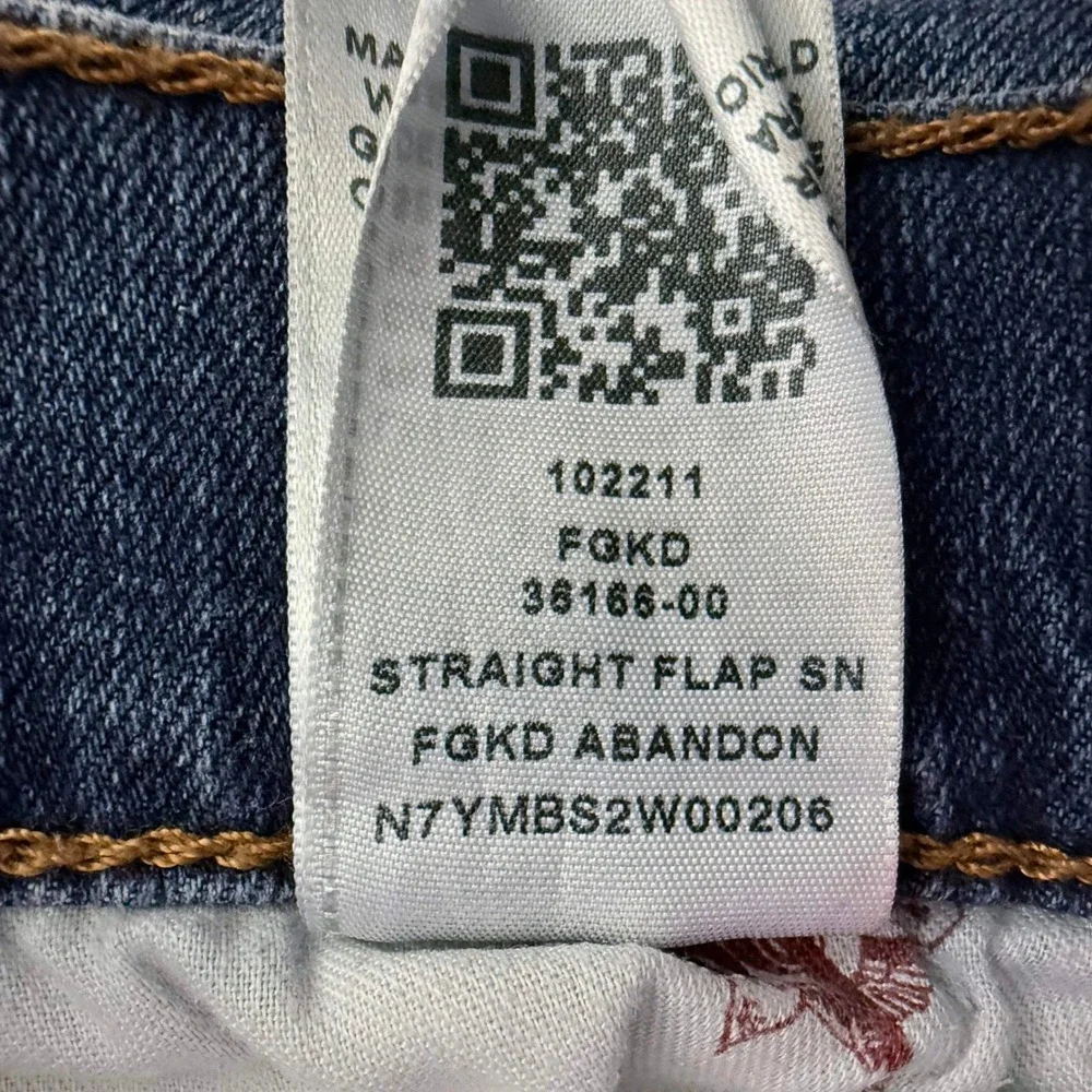 True Religion Straight Flap Jeans Mens 36 Blue Denim Y2K Streetwear Horseshoe